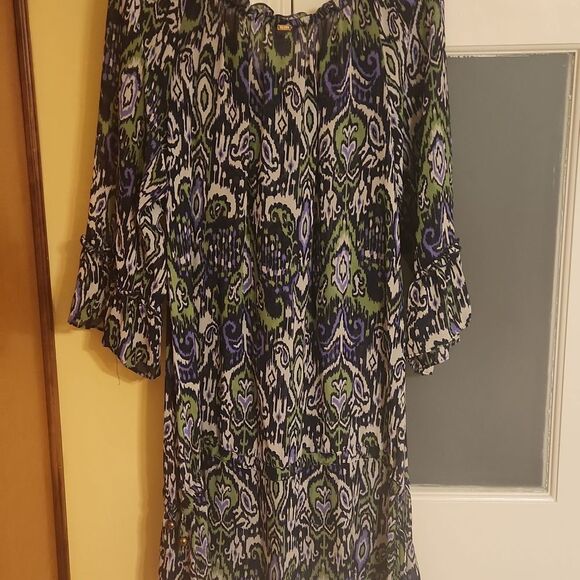 St. John Swim Green & Purple Multiprint Coverup Dress Size M - Picture 13 of 13